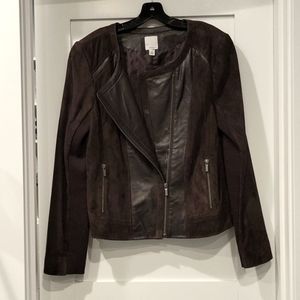 NEW Halogen Leather and Suede Jacket